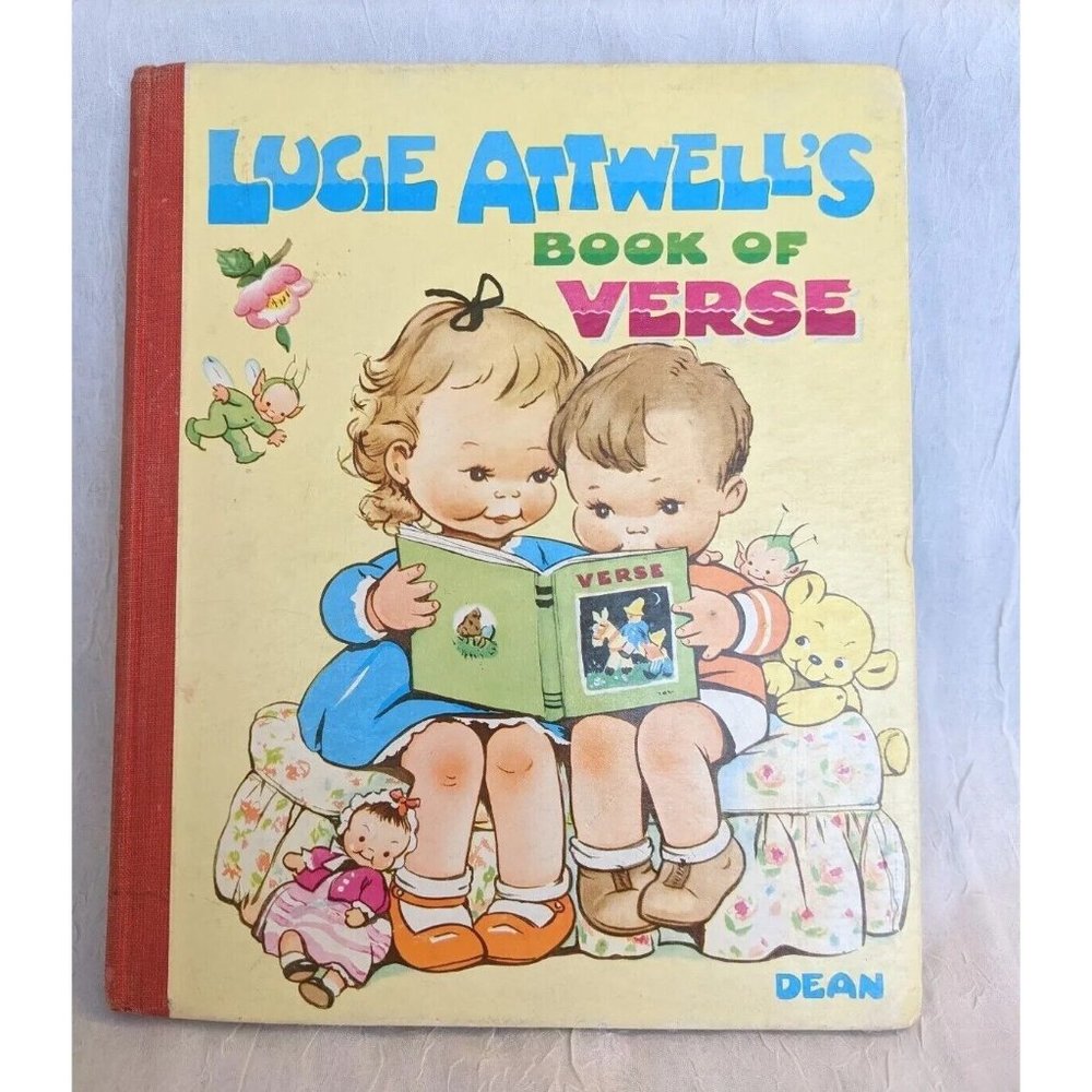 Lucie Attwells Nursery Rhymes 1960 Book Of Verse Mabel Hardcover Poem Vtg Whimsy